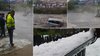 Urgie la Vâlcăneşti, în Prahova. Grindină şi inundaţii puternice, oamenii sunt blocaţi în case