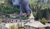 Incendiu puternic lângă Mănăstirea Voroneț