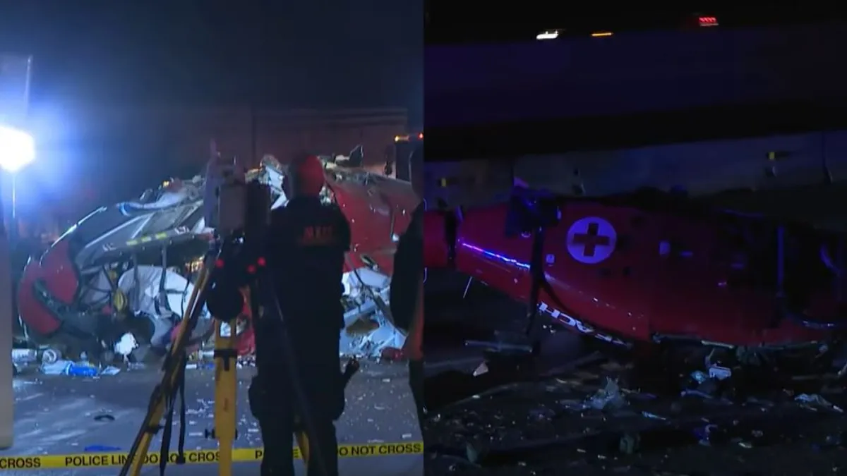 Un elicopter medical s-a prăbușit pe o autostradă! Tragedia momentului