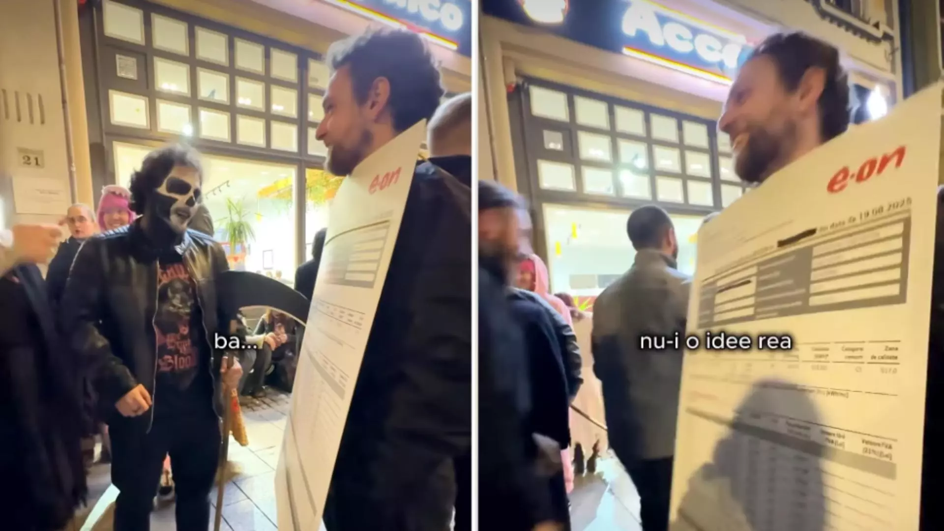 Cel mai terifiant costum de Halloween din România: un clujean s-a „îmbrăcat” în factura de gaz și a speriat tot orașul