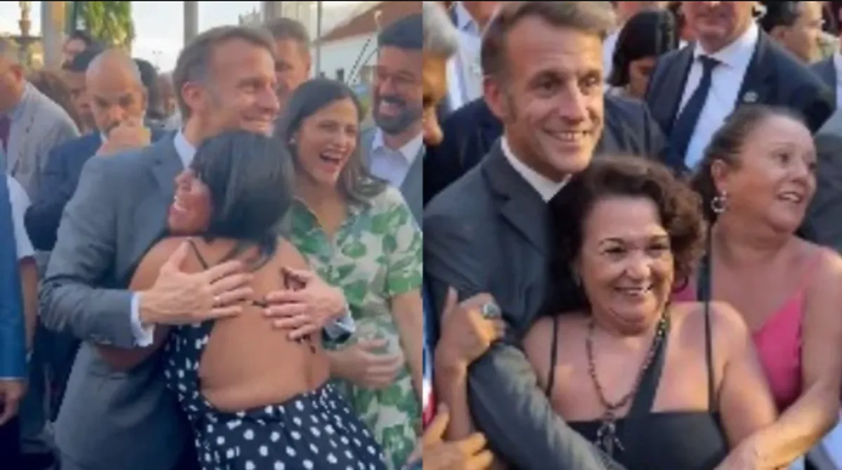 VIDEO 'Brigitte e deja în avion' - Emmanuel Macron, asaltat de fane în baia de mulțime pe străzile din Brazilia