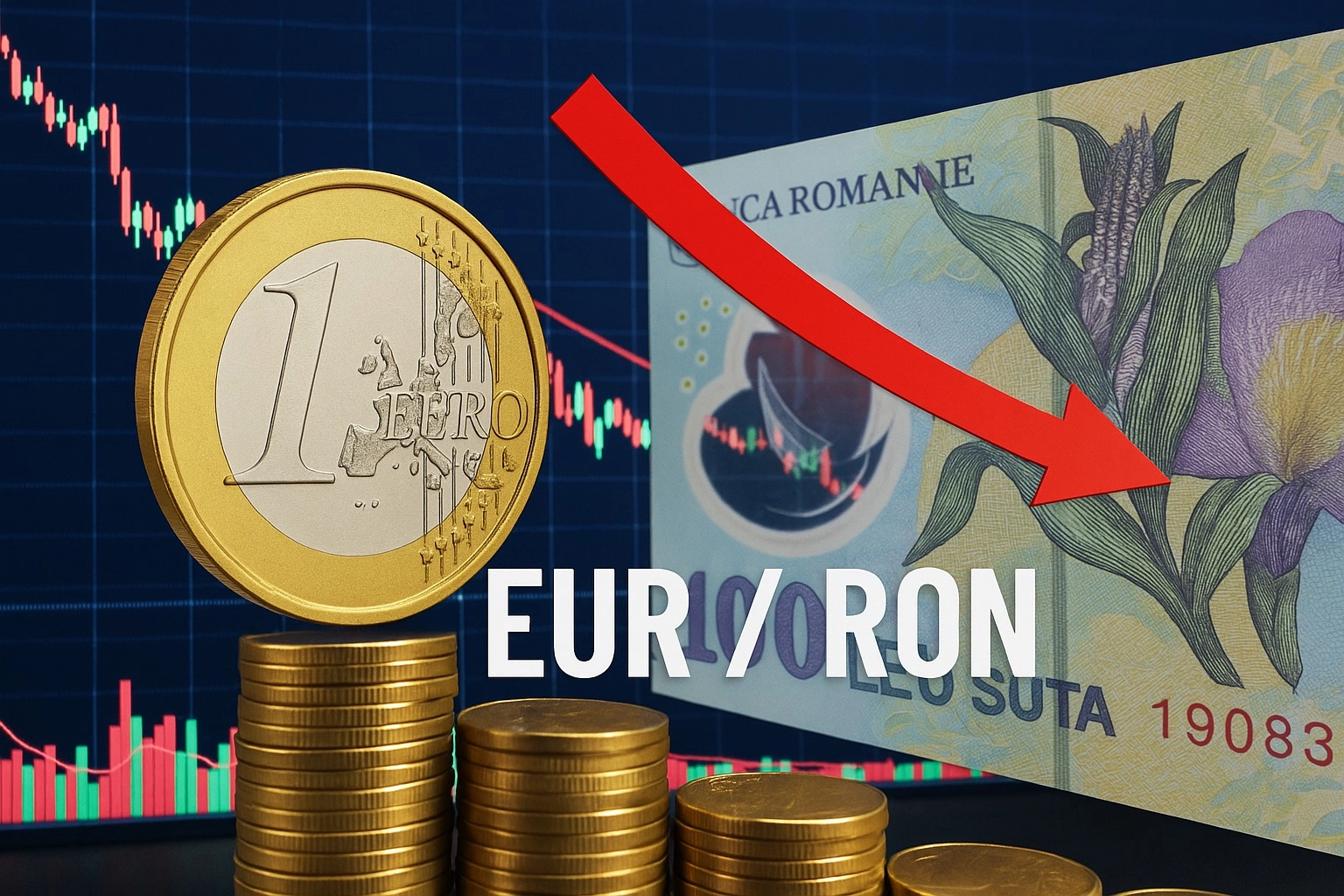 Euro crește ușor în raport cu leul. Cursul valutar anunțat pentru joi de BNR