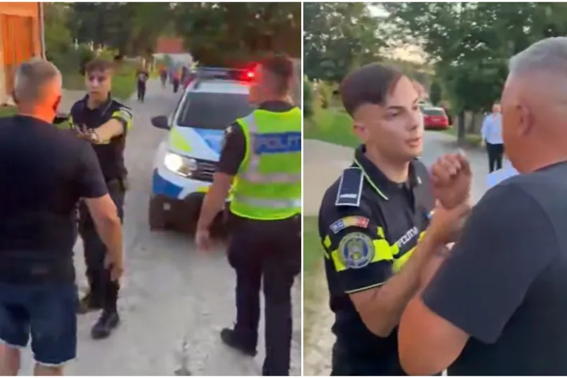 Polițist atacat de săteni furioși după ce a oprit un tânăr beat pe ATV! A fost nevoie să-și scoată pistolul