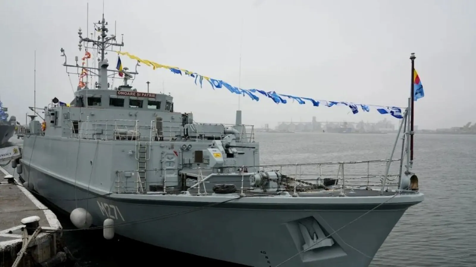 Noul vânător de mine marine al României, prezentat în Portul militar Constanța