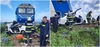Accident teribil pe calea ferată. Mașină spulberată de TREN în Făgăraș!