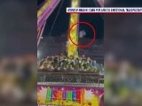 Momentul în care o piesă metalică de la motorul unui carusel cade printre oameni, într-un parc de distracții din Bacău