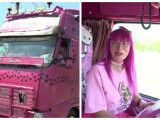 Parada camioanelor personalizate la Alba Iulia. Mastodontul roz Pisy Truck, unul dintre atracțiile evenimentului