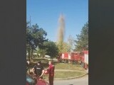 Explozie la Amara, unde o pungă cu gaze a fost atinsă în timpul unor foraje. Craterul și-a dublat dimensiunea
