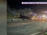 Accident grav la intrarea în Tecuci: un șofer din Galați, în comă după ce s-a răsturnat cu mașina