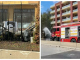 Zeci de persoane evacuate în Voluntari, Ilfov, după ce un incendiu izbucnit la două mașini s-a extins la o ţeavă de gaz
