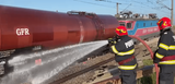 Teleorman: Locomotiva unui tren și două vagoane cisternă încărcate cu benzină au deraiat