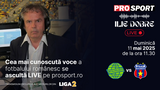 Ilie Dobre comentează LIVE pe ProSport.ro meciul Metaloglobus București – Steaua, duminică, 11 mai 2025, de la ora 11.30