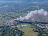 Incendiu la o groapă de gunoi din Aninoasa. Fumul a ajuns până în Târgoviște