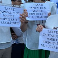 O nouă zi de proteste. Sindicaliștii BNS, la discuții cu ministrul Finanțelor, Alexandru Nazare | VIDEO