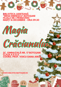 BOTOȘANI: Lectură și magie de Crăciun la Filiala nr. 1 Primăverii