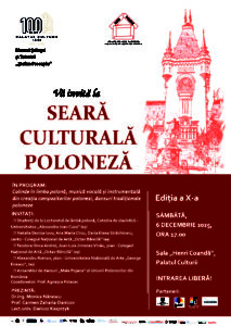 Seară Culturală Poloneză la Palatul Culturii din Iași