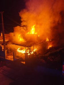 Explozie urmată de un incendiu în comuna Cordun, jud. Neamț