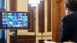 Videoconferință la nivel înalt: Nicușor Dan a discutat despre misiunea de apărare a traficului maritim global