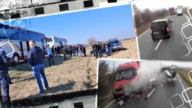 Momente sfâșietoare la locul accidentului unde au murit suporterii greci! Peste 100 de fani ai echipelor Politehnica&nbsp;(…)