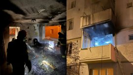 Explozie urmată de incendiu, într-un bloc din Onești! Doi oameni transportați de urgență la spital, cu arsuri grave