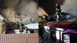 Incendiu de proporții în Caraș-Severin! O pensiune a fost cuprinsă de flăcări, iar pompierii au intervenit de urgență