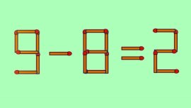 Test IQ cu chibrituri | Corectați 9-8=2, mutând un singur băț