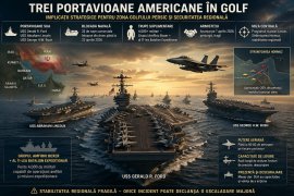 Trei portavioane americane în Golf