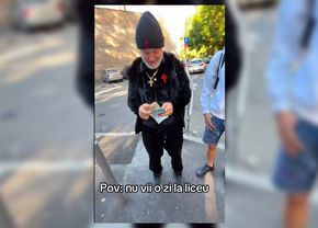 Gigi Becali, filmat pe TikTok în timp ce „ardea” sute de lei în curtea unui liceu din București: „Ce face Becali cu (…)