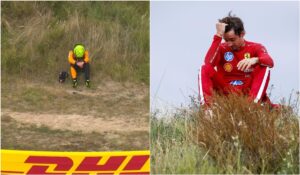 Imagini dezolante din MP al Ţărilor de Jos. Norris şi Leclerc s-au aşezat pe iarbă lângă circuit, după ce au ieşit (…)