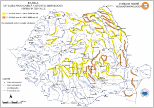 Risc de inundații în mai multe județe din România