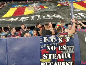 „FCSB no es Steaua!” Mesajul direct, sub privirile tuturor, apărut la Levante – Barcelona