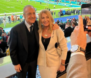 Nadia Comăneci, alături de Florentino Perez pe Bernabeu