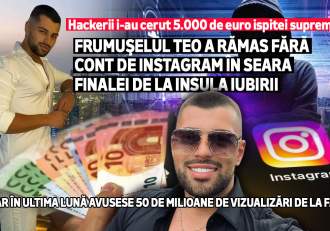 Hackerii i-au cerut 5.000 de euro ispitei supreme. Frumuşelul Teo a rămas fără cont de Instagram în seara finalei de (…)