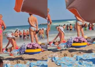 Imagini emoționante de la malul mării! Turiștii au sărit în ajutorul unui salvamar, au format un lanț uman | VIDEO