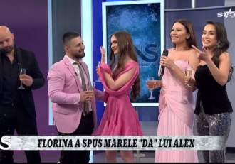 Veste mare pentru fanii Mireasa! Florina a fost cerută în căsătorie de Alex, în direct