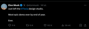 Elon Musk aprinde iar imaginațiile, după ce postează pe X că, la sfârșitul anului, vom asista la „cel mai epic (…)