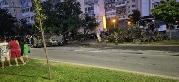 Accident cu două mașini lângă Stadionul „Ion Oblemenco“. Unul dintre autoturisme s-a răsturnat și a retezat un copac