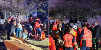 Explozie într-un bloc din Buftea. Două persoane au fost rănite. Una dintre victime este în stop cardiorespirator