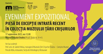 Eveniment: O piesă de excepţie, intrată recent în colecţia Muzeului Ţării Crişurilor, va fi expusă în premieră