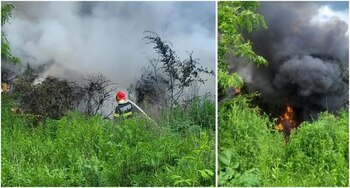 Trafic rutier îngreunat pe Valea Oltului, din cauza unui incendiu de pădure. O persoană este rănită