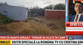 Accident FEROVIAR în Constanța. Un tren de marfă a deraiat, iar două vagoane s-au răsturnat