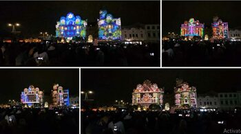 Oradea prinde viață în lumini: Povestea orașului, proiectată pe fațada Palatului Vulturul Negru în cadrul Festifall