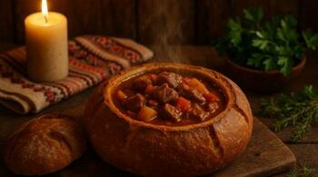 Gulaș în cuib de pâine – rețeta care aduce gustul ardelenesc direct pe masă