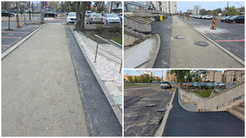 Altfel arată! Trotuarul de nici 1 metru din fața Poliției Rutiere din Oradea a fost lărgit la 3 metri