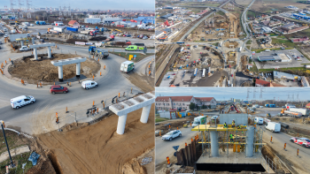 Lucrările la pasajul Metro au ajuns la 35%. Muncitorii au început asfaltarea bretelei laterale