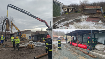 Intervenție de urgență pentru închiderea puțului din Sântimreu. Zeci de pompieri la fața locului