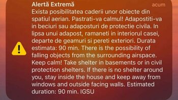 Mesaj RO-Alert transmis locuitorilor din nordul județului Tulcea, în zona de graniță cu Ucraina