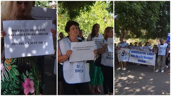 Protest al profesorilor în fața Prefecturii Bihor împotriva măsurilor de austeritate: „Nu ne dorim ca educația să (…)