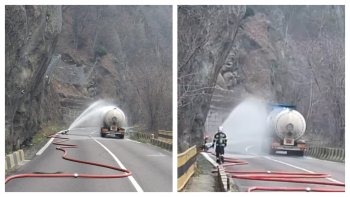 Traficul a fost blocat pe Valea Oltului. O cisternă cu GPL a avut pierderi de gaz, la ieșirea din Călimănești către (…)