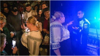 Petrecerea Dianei Șoșoacă, oprită de poliţie după ce a aprins artificii lângă Ambasada Ucrainei